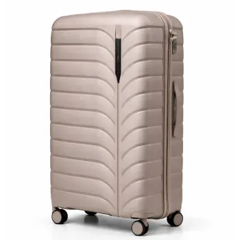 Walizka podróżna, średnia, VINCI - PP24 M kawowa, Polipropylen, TSA