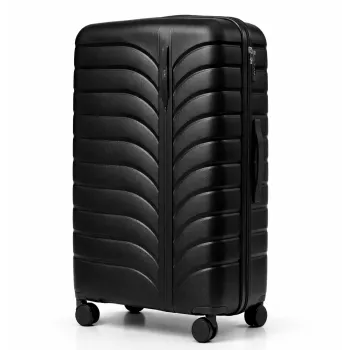 Walizka podróżna, średnia, VINCI - PP24 M CZARNA, Polipropylen, TSA