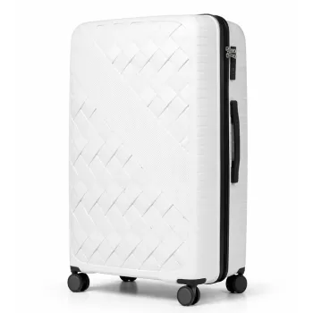 Walizka podróżna, średnia, VINCI - PP150 M BIAŁA, Polipropylen, TSA