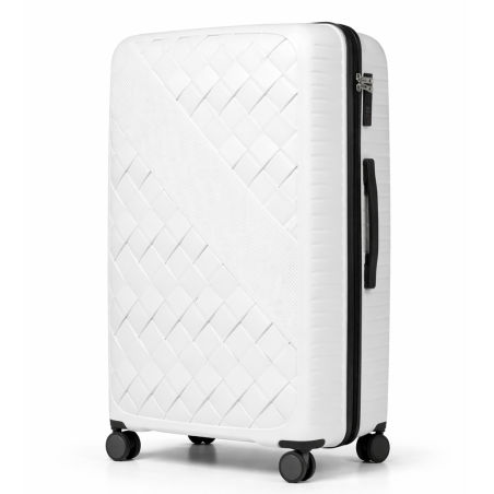 Walizka podróżna, średnia, VINCI - PP150 M BIAŁA, Polipropylen, TSA