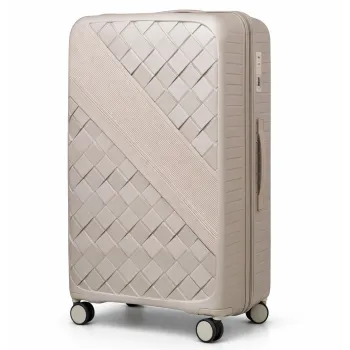 Walizka podróżna, średnia, VINCI - PP150 M champagne, Polipropylen, TSA