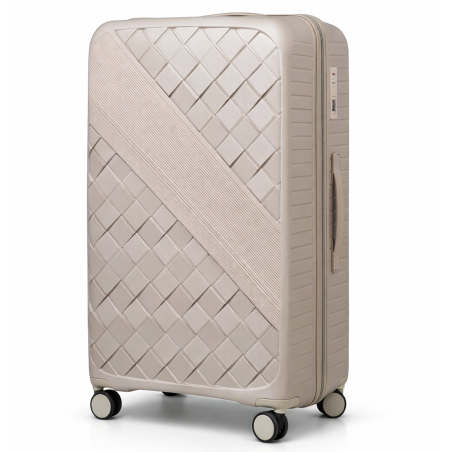 Walizka podróżna, średnia, VINCI - PP150 M champagne, Polipropylen, TSA