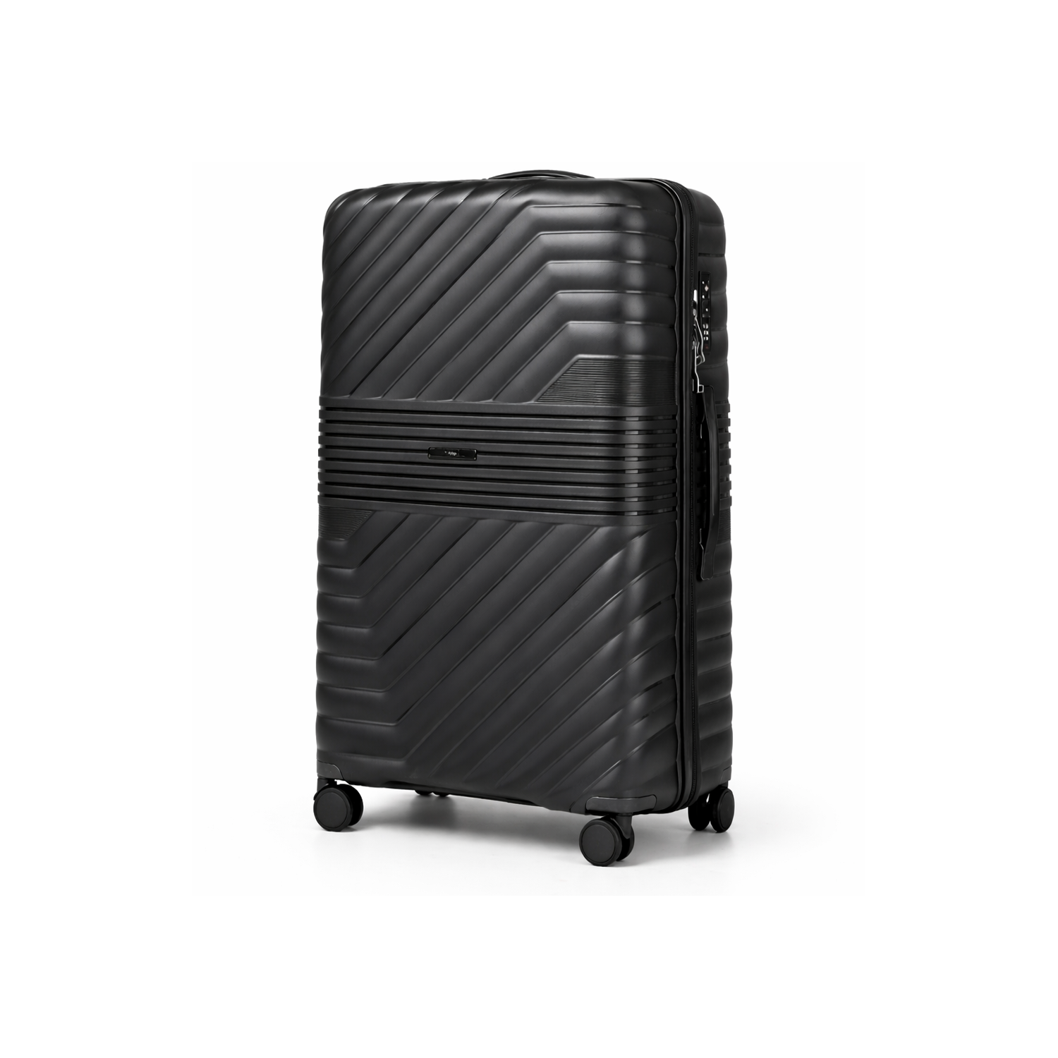 Walizka podróżna, średnia, VINCI - PP290 M czarna, Polipropylen, TSA