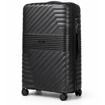 Walizka podróżna, średnia, VINCI - PP290 M czarna, Polipropylen, TSA