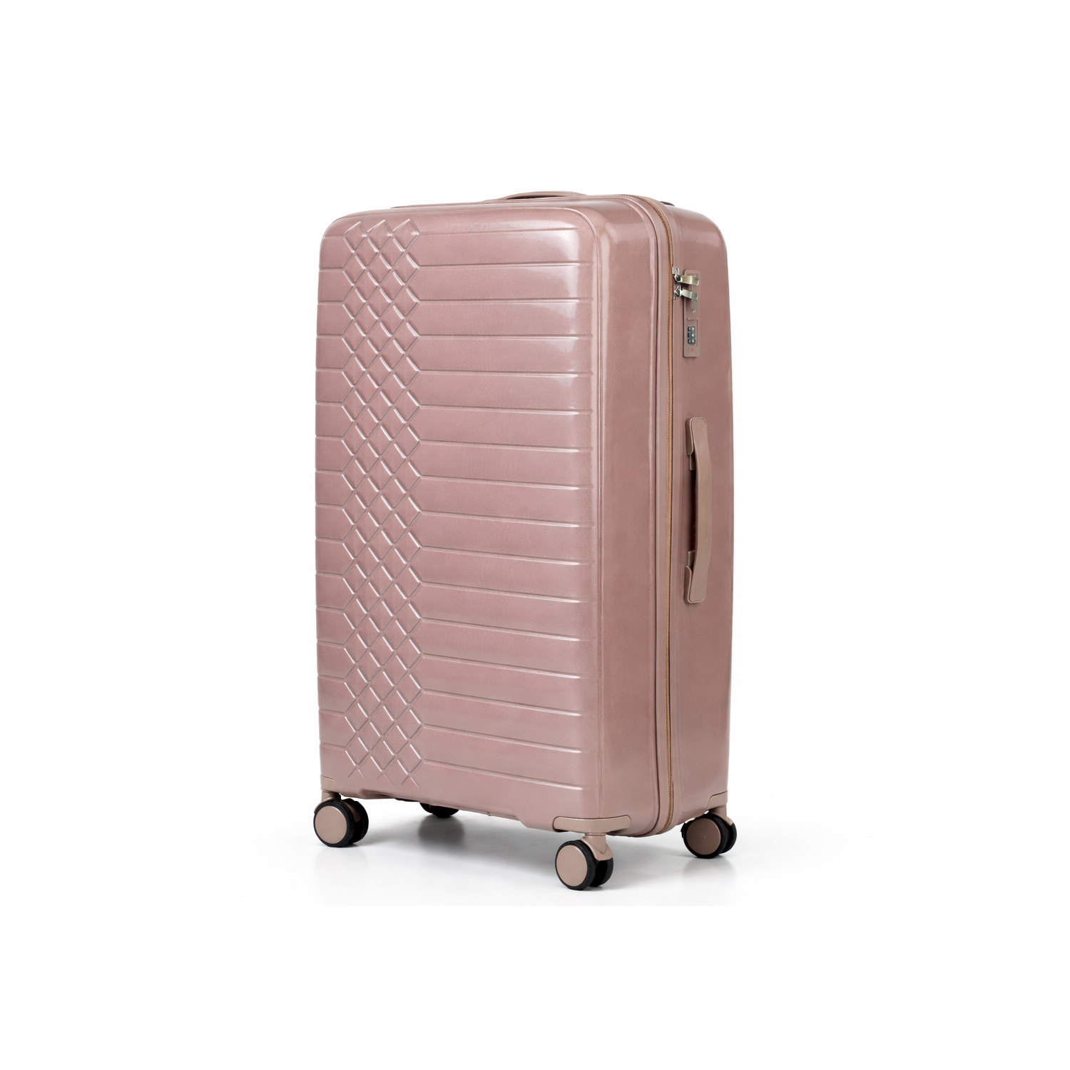 Walizka podróżna, średnia, VINCI - PP450 M kawowa, Polipropylen, TSA