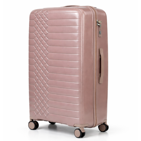 Walizka podróżna, średnia, VINCI - PP450 M kawowa, Polipropylen, TSA