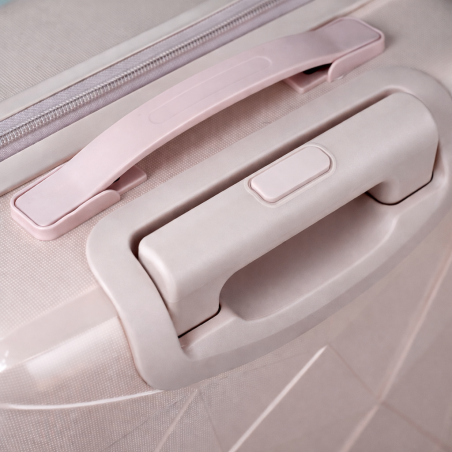 Walizka podróżna, średnia, VINCI - PP016 M RÓŻOWA, Polipropylen, TSA