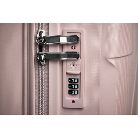 Walizka podróżna, średnia, VINCI - PP016 M RÓŻOWA, Polipropylen, TSA