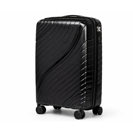 Walizka podróżna, kabinówka, VINCI - PP120 S czarna, Polipropylen, TSA