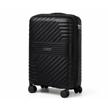 Walizka podróżna, kabinówka, VINCI - PP290 S czarna, Polipropylen, TSA