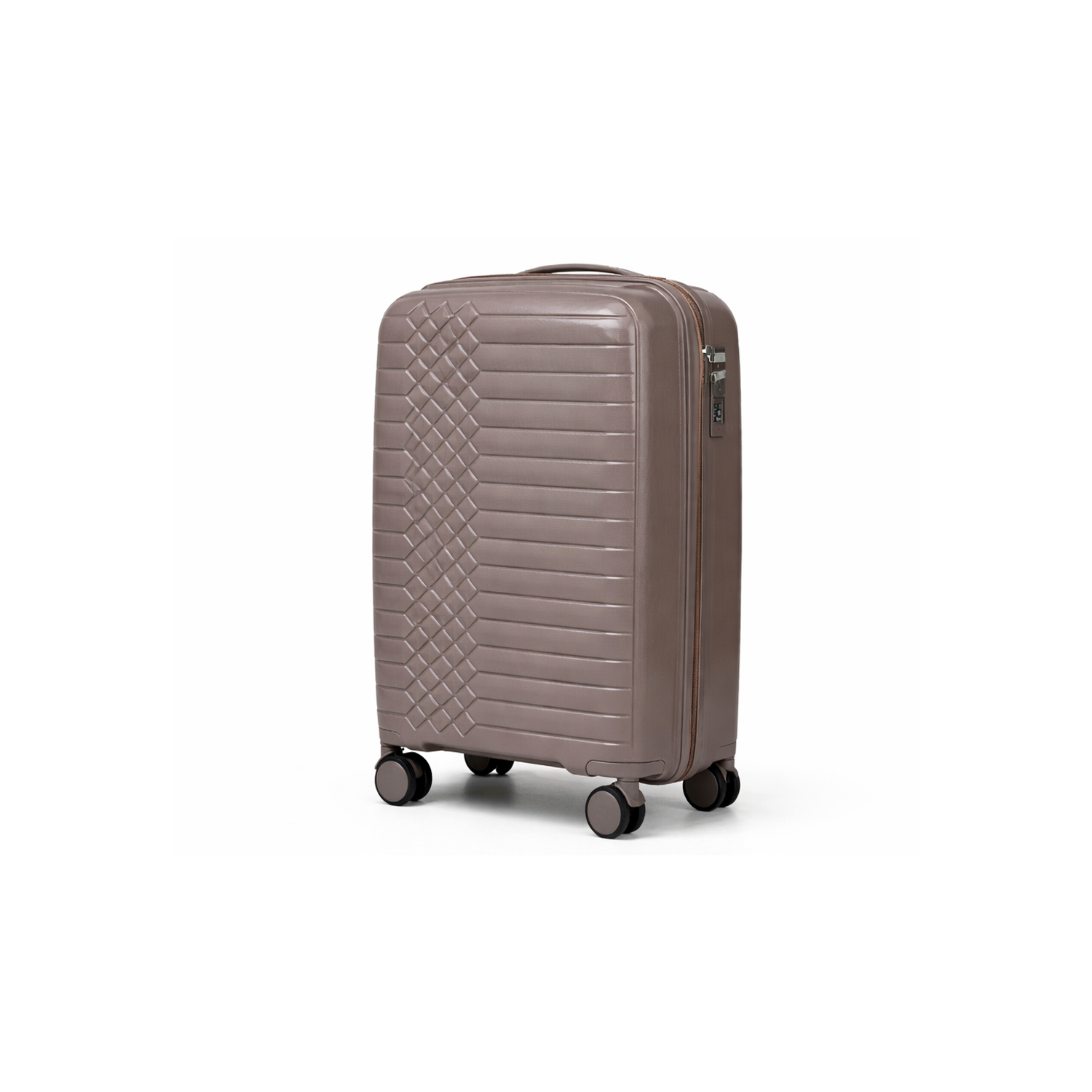 Walizka podróżna, kabinówka, VINCI - PP450 S kawowa, Polipropylen, TSA