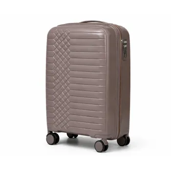 Walizka podróżna, kabinówka, VINCI - PP450 S kawowa, Polipropylen, TSA