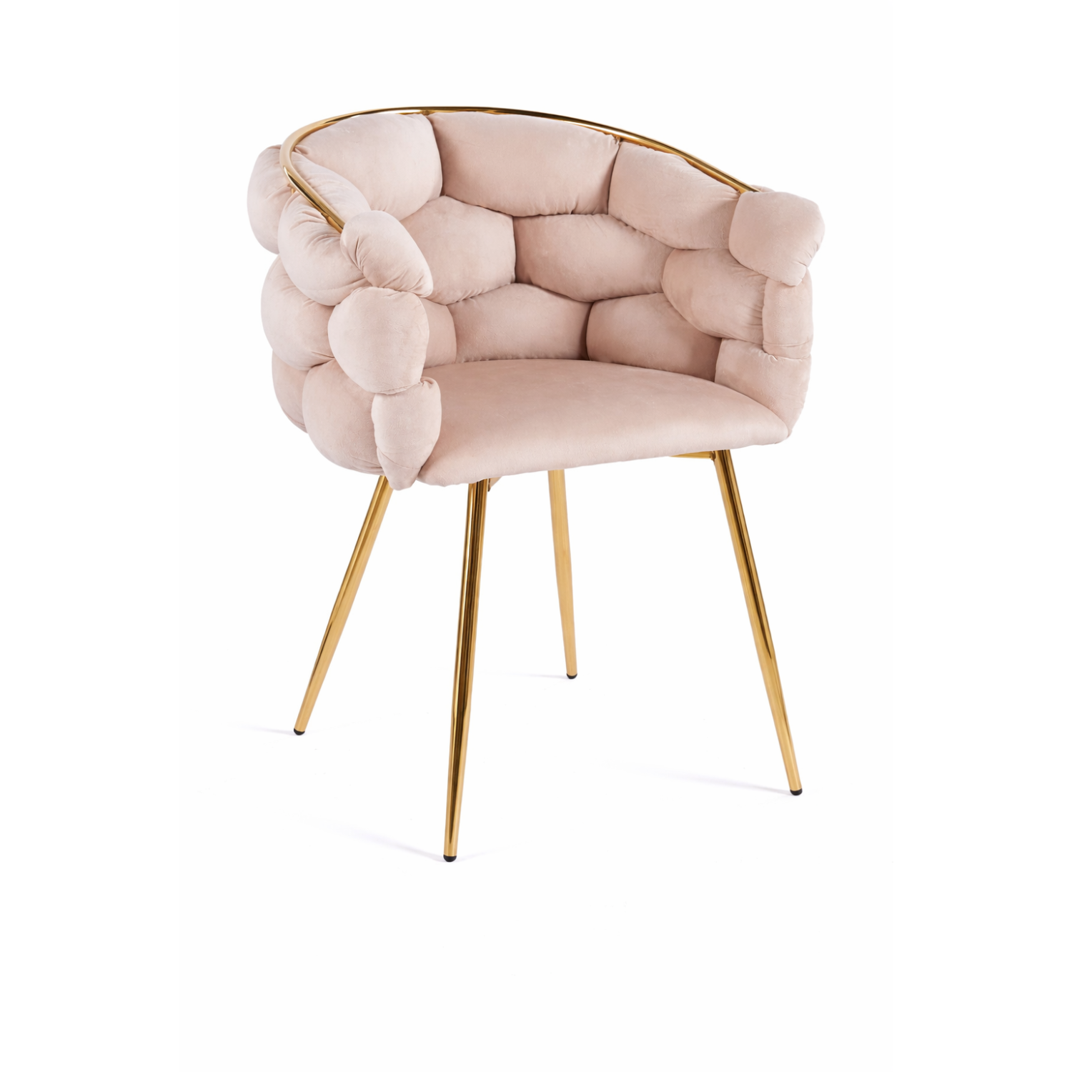 Luksusowe Krzesło Fotel do salonu OLIMPIA welur Beżowy GLAMOUR LOFT 1 szt.