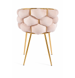 Luksusowe Krzesło Fotel do salonu OLIMPIA welur Beżowy GLAMOUR LOFT 1 szt.