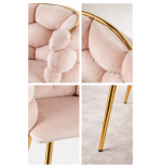 Luksusowe Krzesło Fotel do salonu OLIMPIA welur Beżowy GLAMOUR LOFT 1 szt.