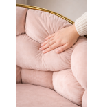 Luksusowe Krzesło Fotel do salonu OLIMPIA welur Beżowy GLAMOUR LOFT 1 szt.