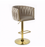 Hoker regulowany, obrotowy, barowy, kawowy do kuchni Glamour Loft Pleciony