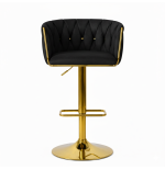 Hoker regulowany, obrotowy, barowy, czarny do kuchni Glamour Loft Pleciony