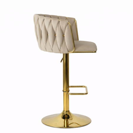 Hoker regulowany, obrotowy, barowy, kawowy do kuchni Glamour Loft Pleciony