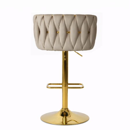 Hoker regulowany, obrotowy, barowy, kawowy do kuchni Glamour Loft Pleciony