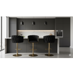 Hoker regulowany, obrotowy, barowy, czarny do kuchni Glamour Loft Pleciony