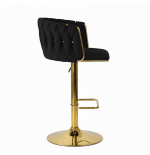 Hoker regulowany, obrotowy, barowy, czarny do kuchni Glamour Loft Pleciony