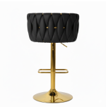 Hoker regulowany, obrotowy, barowy, czarny do kuchni Glamour Loft Pleciony