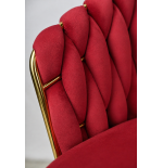 Krzesło Glamour złote PRZEPLATANE stylowe welur WELVET królewska czerwień