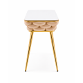 Stół prostokątny JUST HOME GLAMOUR 108cm x50cm MARMUR, ZŁOTE NOGI Beżowy