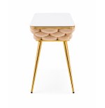 Stół prostokątny JUST HOME GLAMOUR 108cm x50cm MARMUR, ZŁOTE NOGI Beżowy