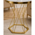 Stół okrągły MARMUREK JUST HOME skandynawski 60cm , ZŁOTE NOGI glamour