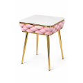 Stół Imperia Kwadrat JUST HOME GLAMOUR 108cm x50cm MARMUR, ZŁOTE NOGI RÓŻ