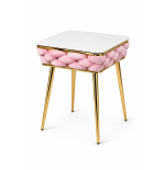 Stół Imperia Kwadrat JUST HOME GLAMOUR 108cm x50cm MARMUR, ZŁOTE NOGI RÓŻ