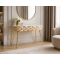 Stół prostokątny JUST HOME GLAMOUR 108cm x50cm MARMUR, ZŁOTE NOGI Beżowy
