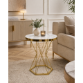 Stół okrągły MARMUREK JUST HOME skandynawski 60cm , ZŁOTE NOGI glamour