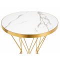 Stół okrągły MARMUREK JUST HOME skandynawski 60cm , ZŁOTE NOGI glamour