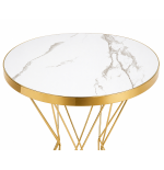 Stół okrągły MARMUREK JUST HOME skandynawski 60cm , ZŁOTE NOGI glamour