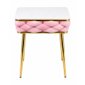 Stół Imperia Kwadrat JUST HOME GLAMOUR 108cm x50cm MARMUR, ZŁOTE NOGI RÓŻ