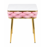 Stół Imperia Kwadrat JUST HOME GLAMOUR 108cm x50cm MARMUR, ZŁOTE NOGI RÓŻ