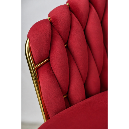Krzesło Glamour złote PRZEPLATANE stylowe welur WELVET królewska czerwień