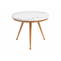 Stolik kawowy 60 cm marmurowy blat nowoczesny niski loft złote nogi Glamour