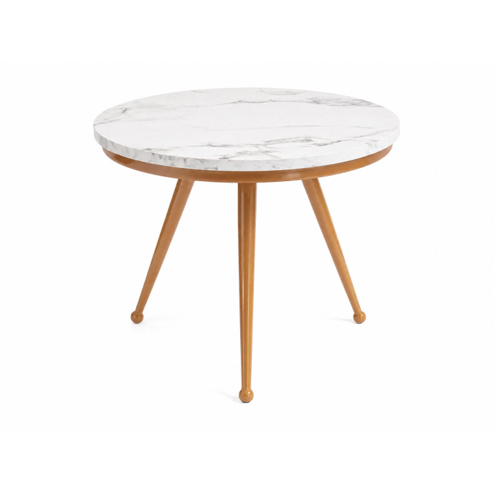 Stolik kawowy 60 cm marmurowy blat nowoczesny niski loft złote nogi Glamour