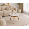 Stolik kawowy 60 cm marmurowy blat nowoczesny niski loft złote nogi Glamour