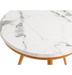 Stolik kawowy 60 cm marmurowy blat nowoczesny niski loft złote nogi Glamour