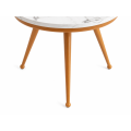 Stolik kawowy 60 cm marmurowy blat nowoczesny niski loft złote nogi Glamour