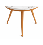 Stolik kawowy 80 cm marmurowy blat nowoczesny niski loft złote nogi Glamour