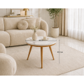 Stolik kawowy 60 cm marmurowy blat nowoczesny niski loft złote nogi Glamour