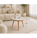 Stolik kawowy 60 cm marmurowy blat nowoczesny niski loft złote nogi Glamour