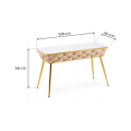 Stół prostokątny JUST HOME GLAMOUR 108cm x50cm MARMUR, ZŁOTE NOGI Beżowy