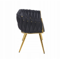 Sofa Glamour Kanapa dwuosobowa przeplatana velvet czarna welurowa IMPERIA